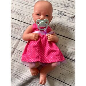 JC Toys Berenguer Newborn Realistic Baby Girl with Dress, Diaper and Pacifier